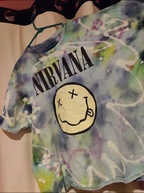 Nirvana Tie-Dye Smiley Face Tee - Pastel Multicolor